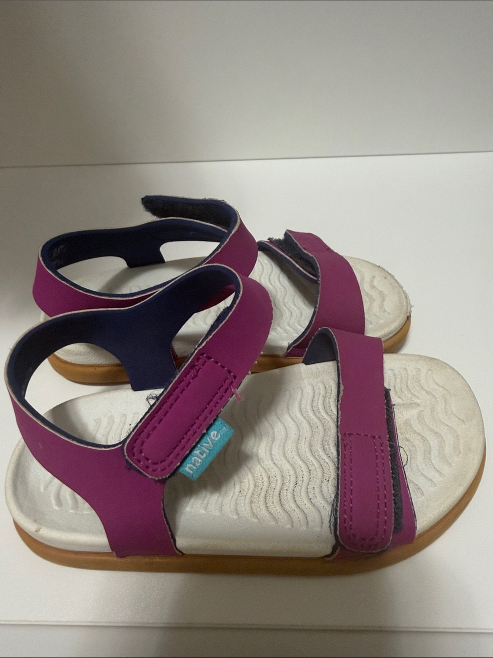 Native Kids Magenta and Navy Sandals